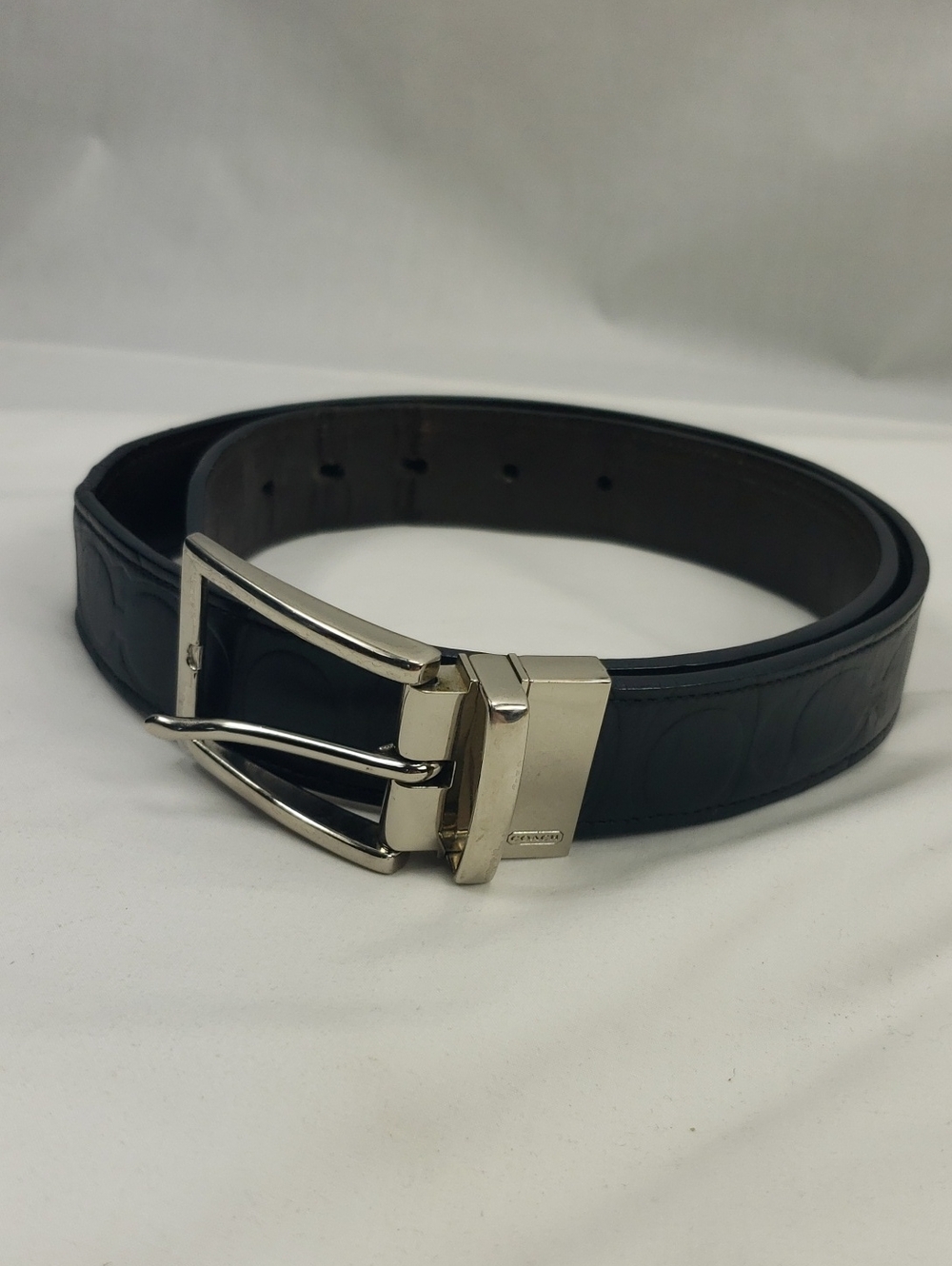 Coach Black Leather Signature Belt Size Small 32